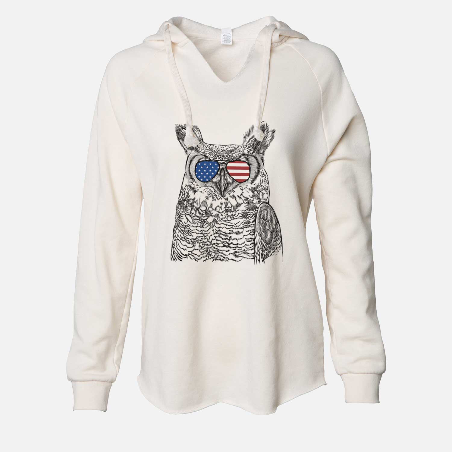 USA Ozwald the Grey Horned Owl - Cali Wave Hooded Sweatshirt