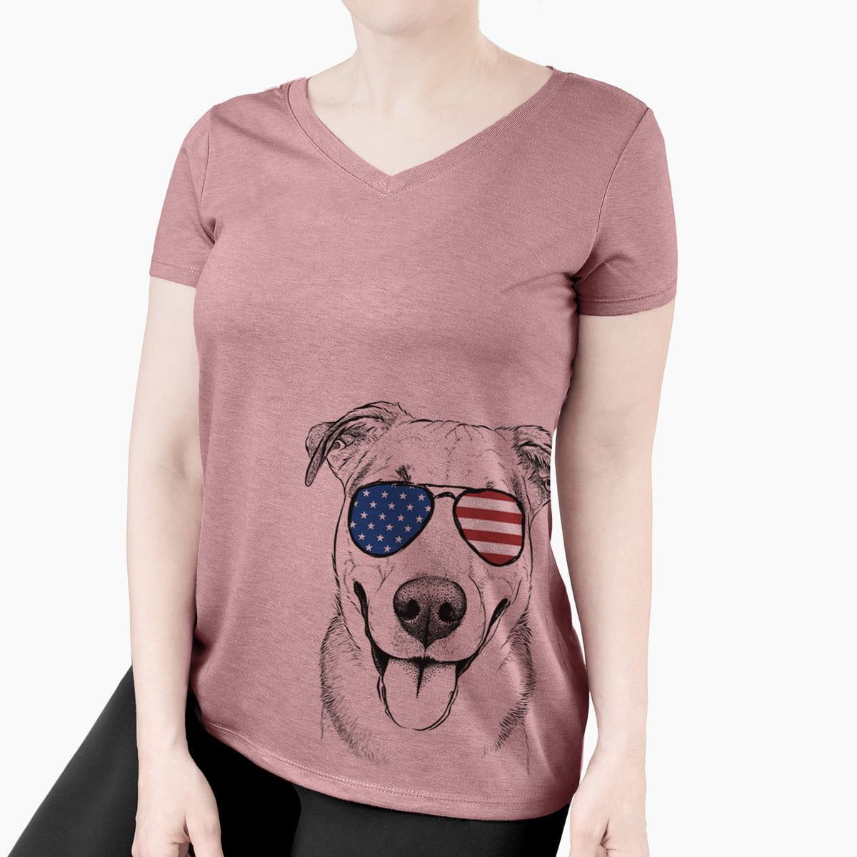 USA Padre the Pitbull Mix - Women's Perfect V-neck Shirt