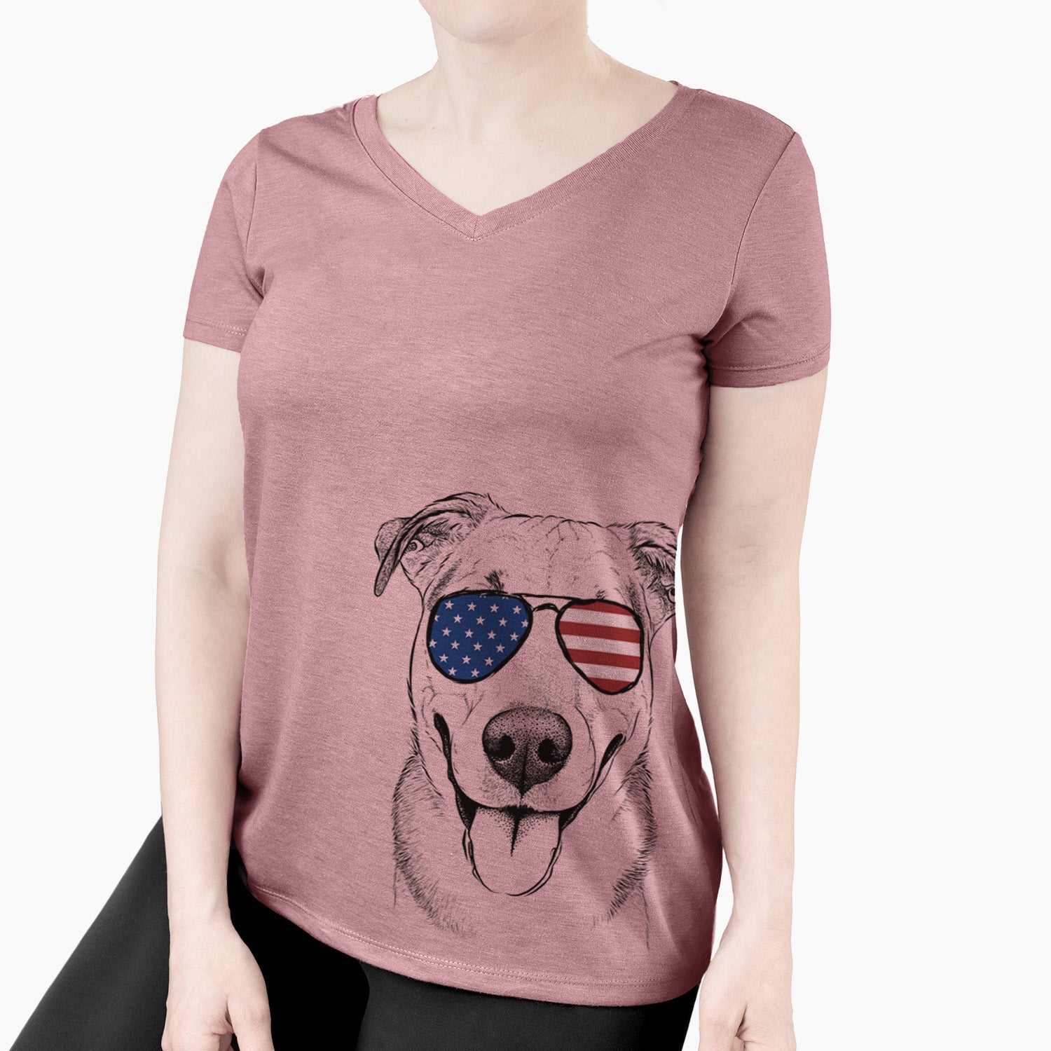 USA Padre the Pitbull Mix - Women's Perfect V-neck Shirt