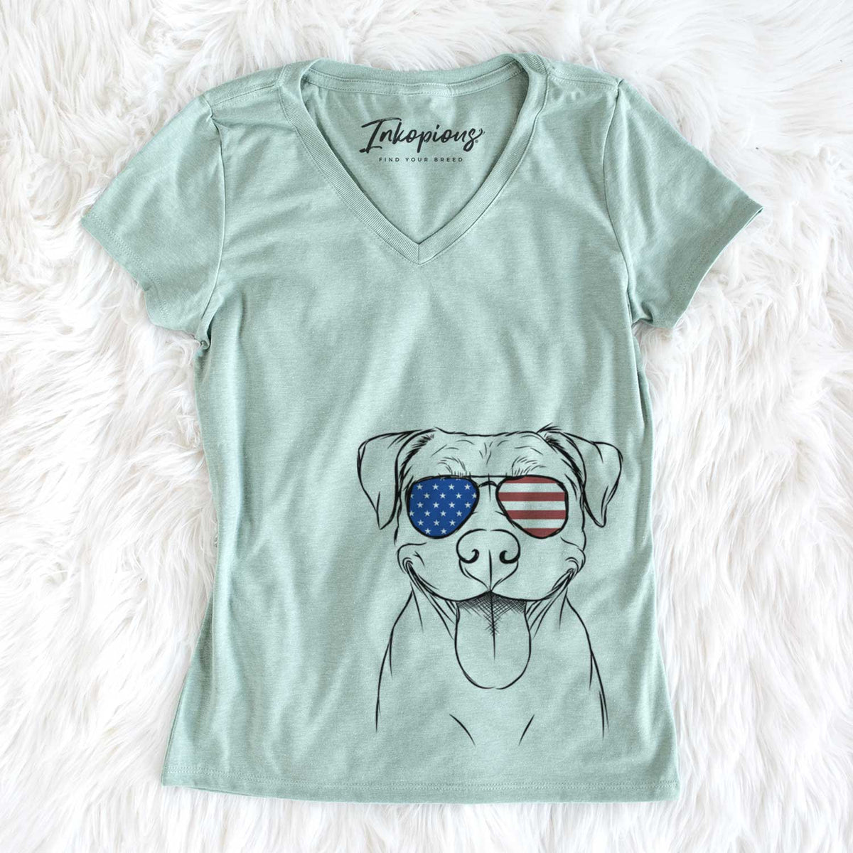 USA Parker the Pitbull - Women's Perfect V-neck Shirt