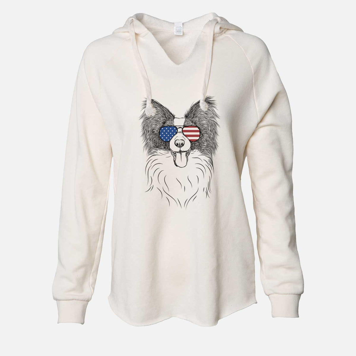 USA Patrick the Papillon - Cali Wave Hooded Sweatshirt