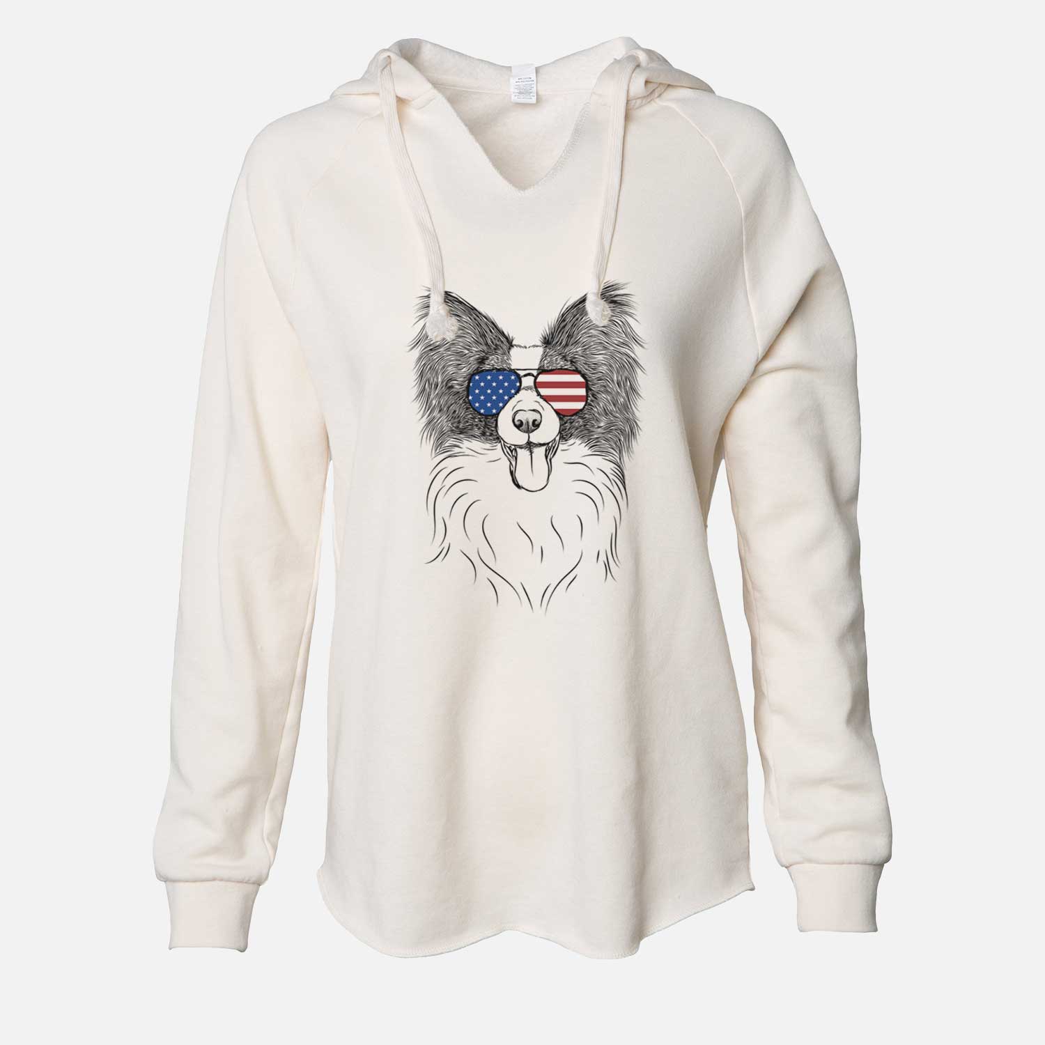 USA Patrick the Papillon - Cali Wave Hooded Sweatshirt