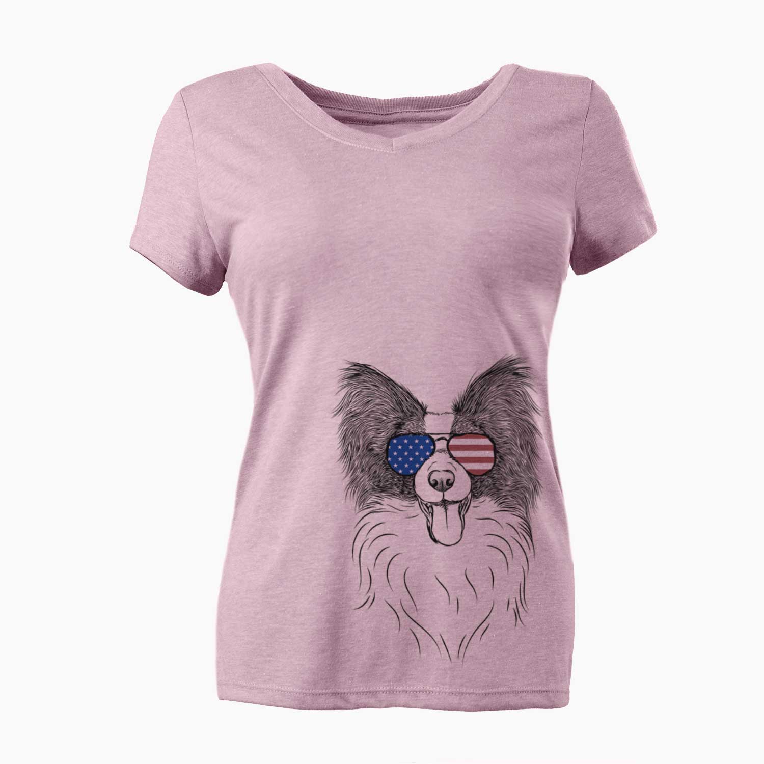 USA Patrick the Papillon - Women's Perfect V-neck Shirt