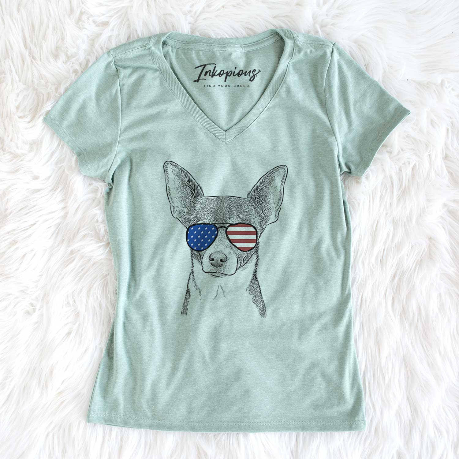 USA Peanut the Chihuahua - Women's Perfect V-neck Shirt
