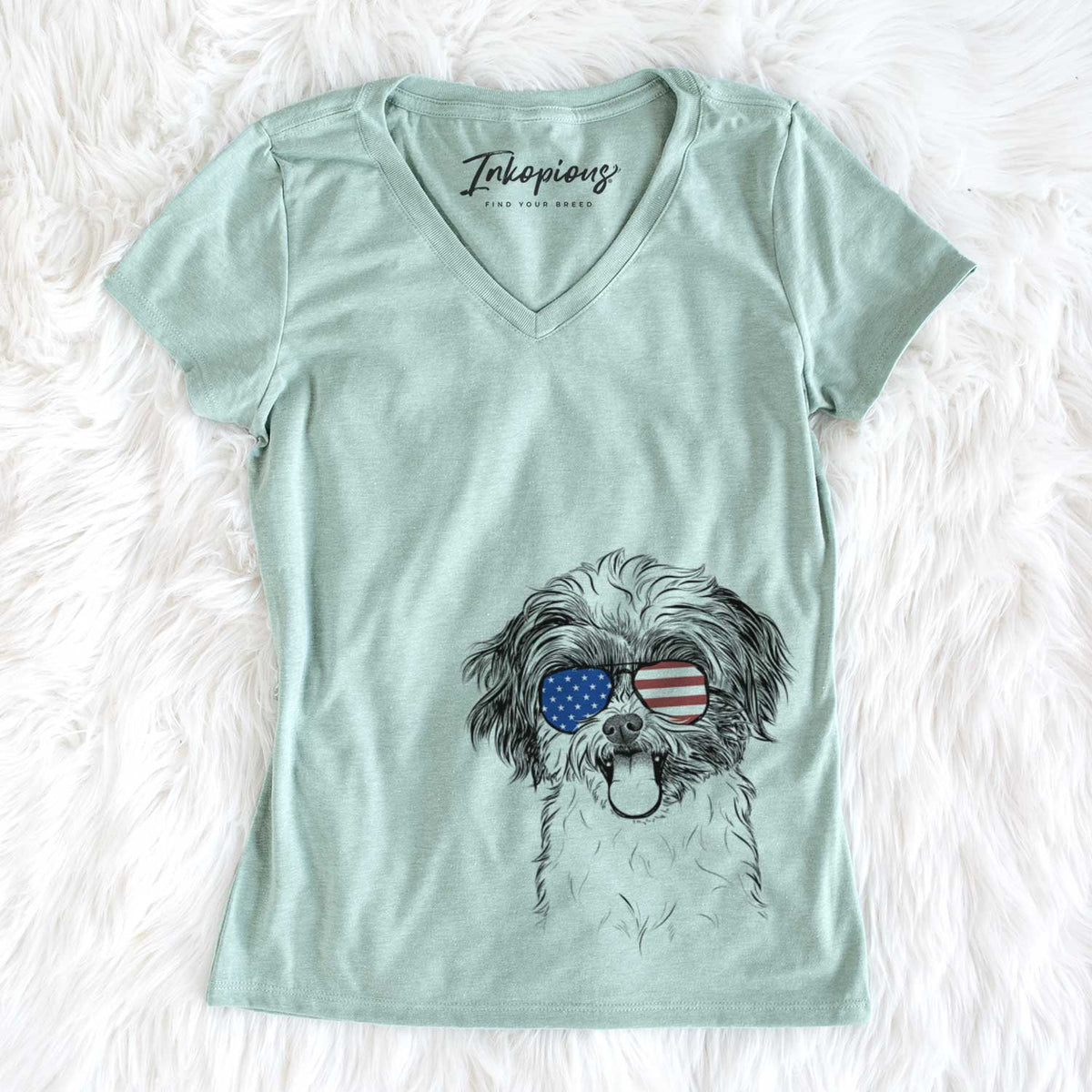 USA Pepper the Shihpoo - Women's Perfect V-neck Shirt