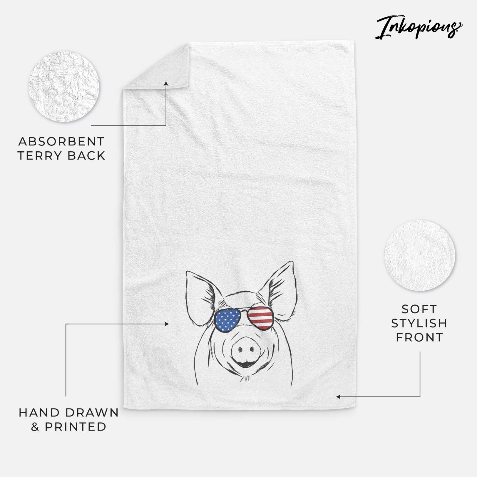 Perry the Pig Decorative Hand Towel