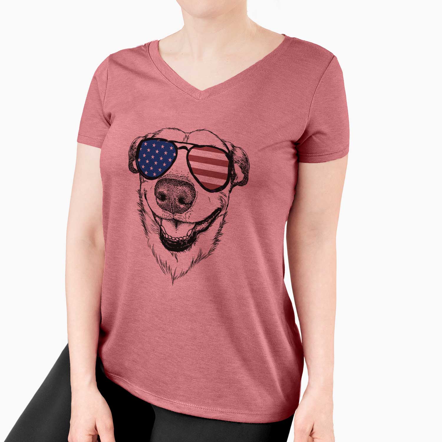 USA Petrah the Staffy Mix - Women's Perfect V-neck Shirt