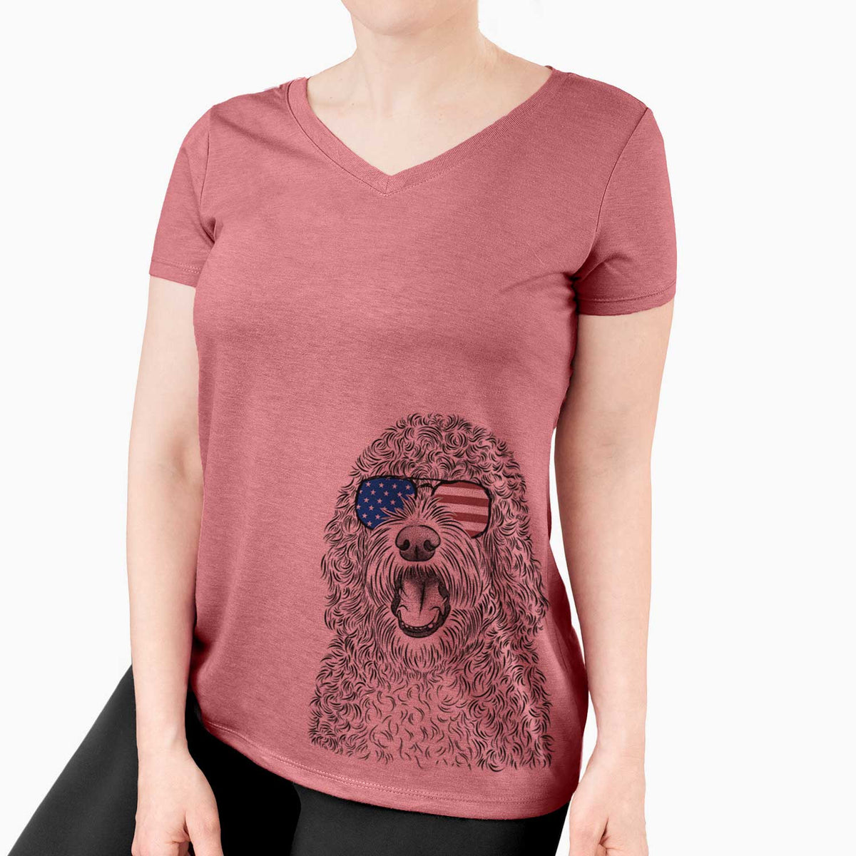USA Phillip the Portuguese Water Dog - Women's Perfect V-neck Shirt