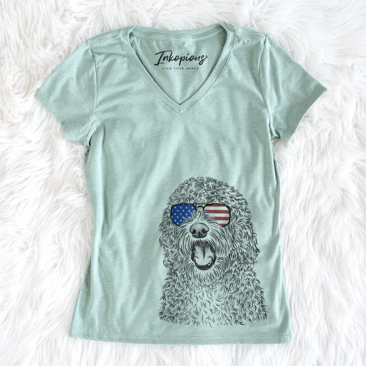 USA Phillip the Portuguese Water Dog - Women's Perfect V-neck Shirt