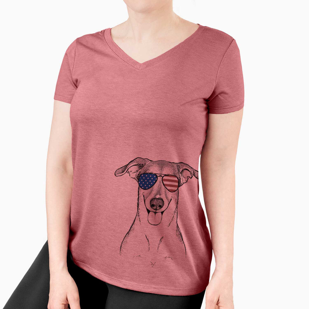 USA Phoebe the Corgi Mix - Women's Perfect V-neck Shirt