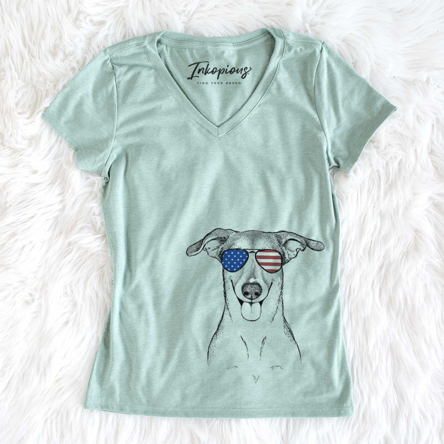 USA Phoebe the Corgi Mix - Women's Perfect V-neck Shirt