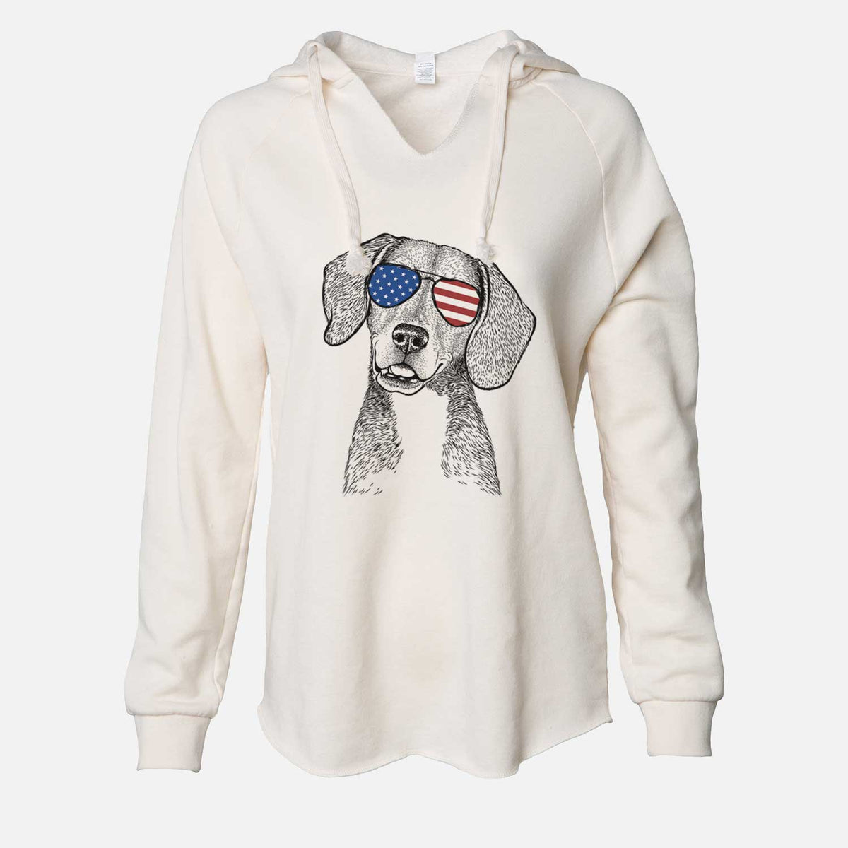 USA Piggy the Beagle Mix - Cali Wave Hooded Sweatshirt