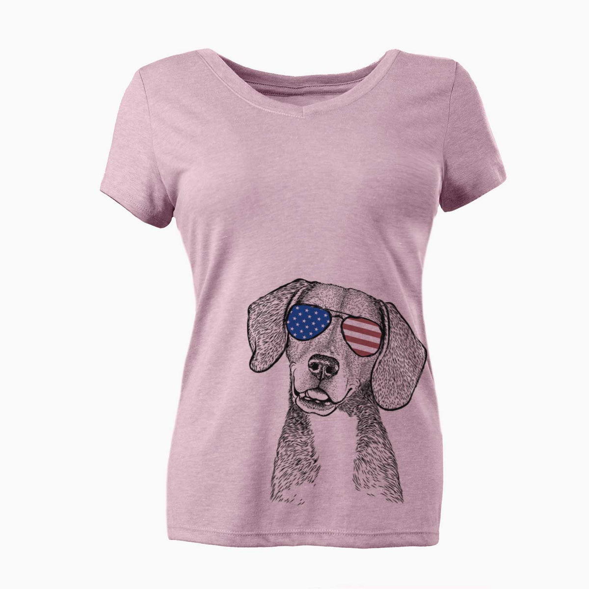USA Piggy the Beagle Mix - Women's Perfect V-neck Shirt