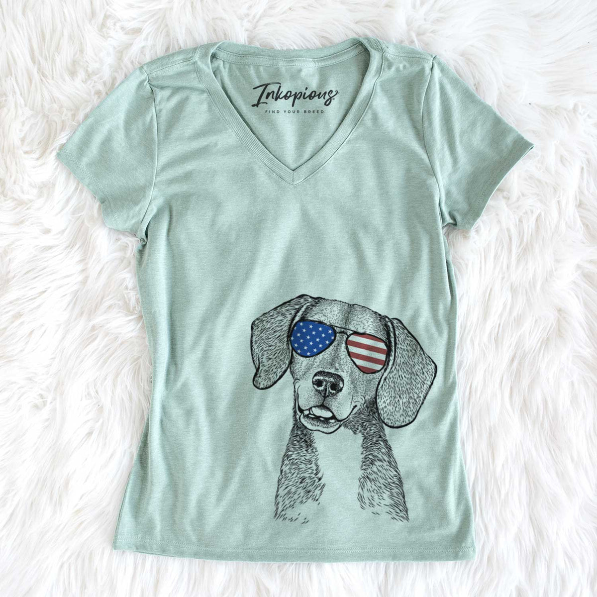 USA Piggy the Beagle Mix - Women's Perfect V-neck Shirt