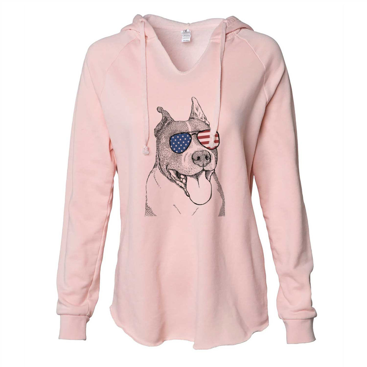 USA Piggy the American Staffordshire Terrier - Cali Wave Hooded Sweatshirt