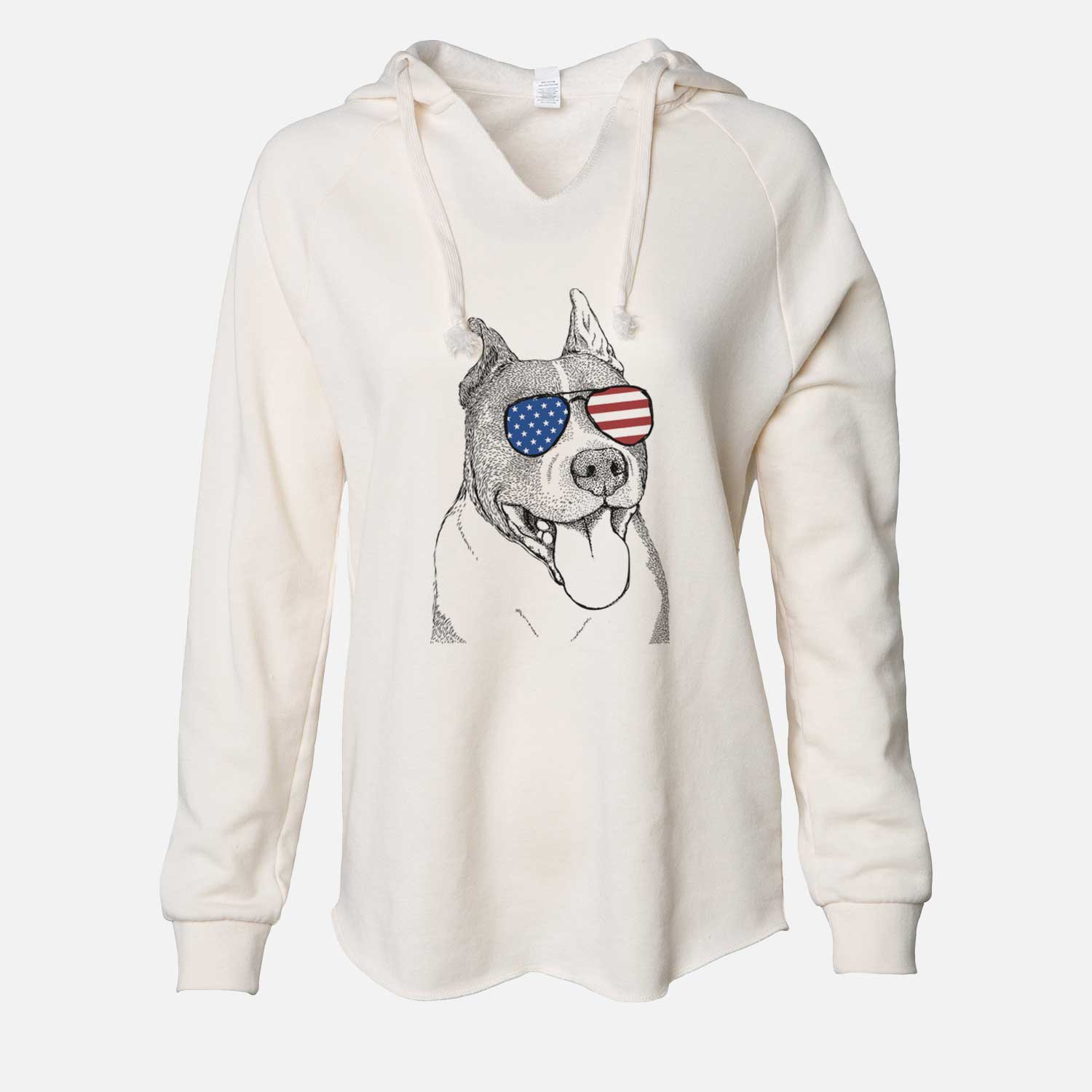 USA Piggy the American Staffordshire Terrier - Cali Wave Hooded Sweatshirt