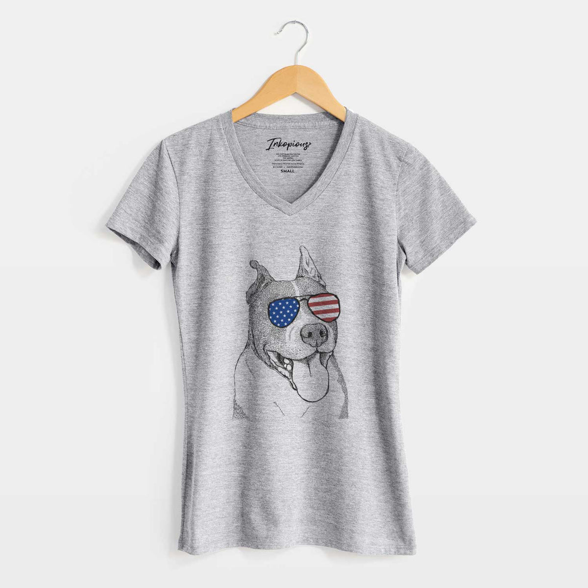 USA Piggy the American Staffordshire Terrier - Women&#39;s Perfect V-neck Shirt