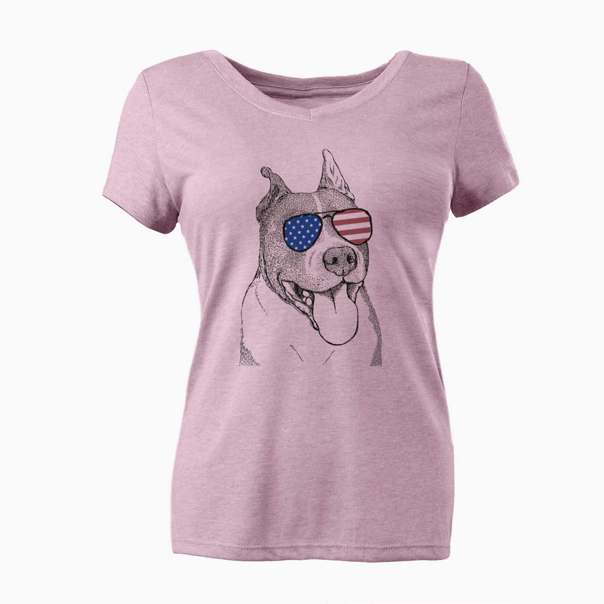 USA Piggy the American Staffordshire Terrier - Women's Perfect V-neck Shirt