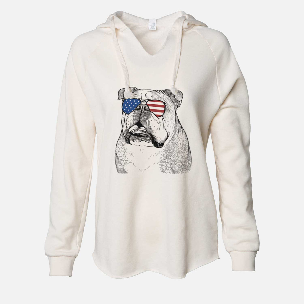 USA Piggy the English Bulldog - Cali Wave Hooded Sweatshirt