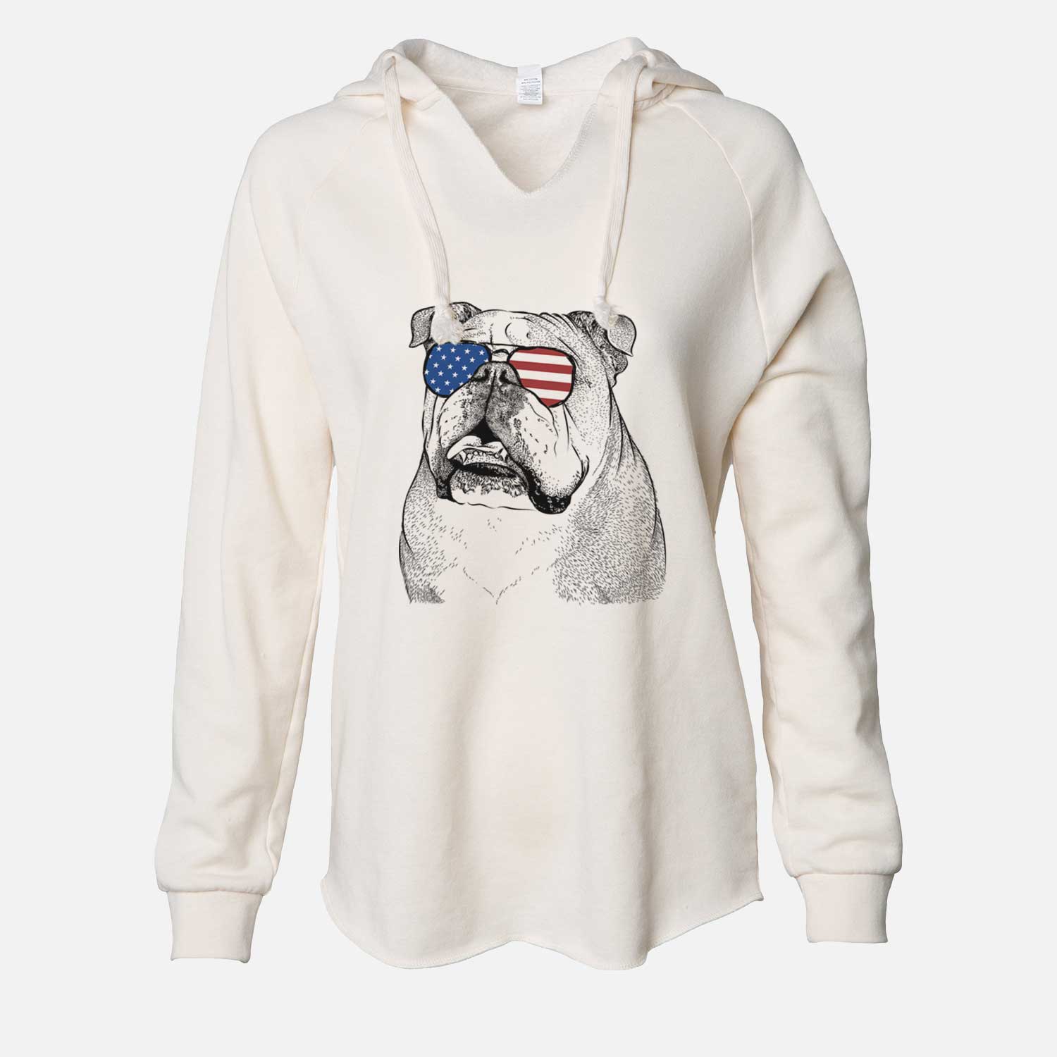 USA Piggy the English Bulldog - Cali Wave Hooded Sweatshirt