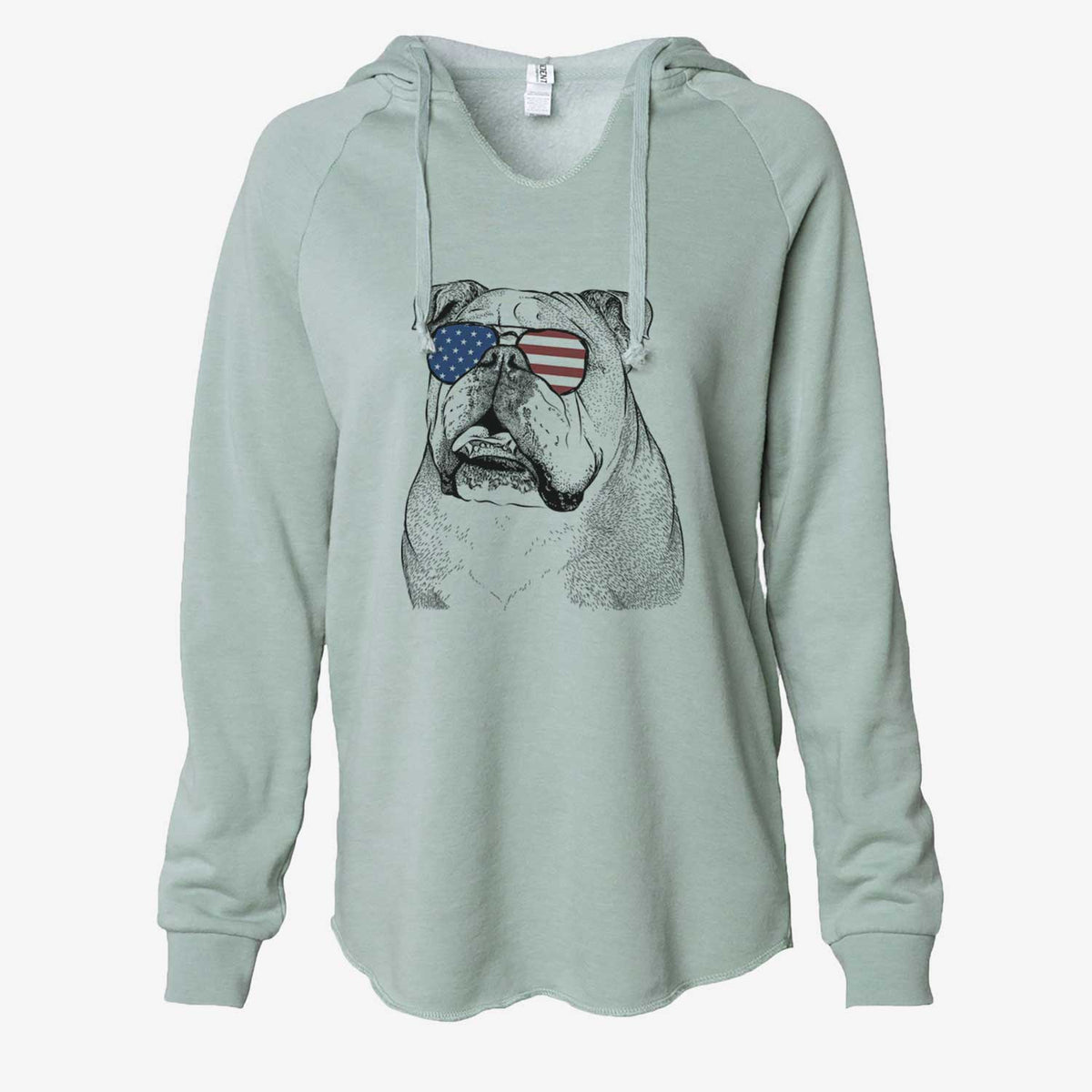 USA Piggy the English Bulldog - Cali Wave Hooded Sweatshirt