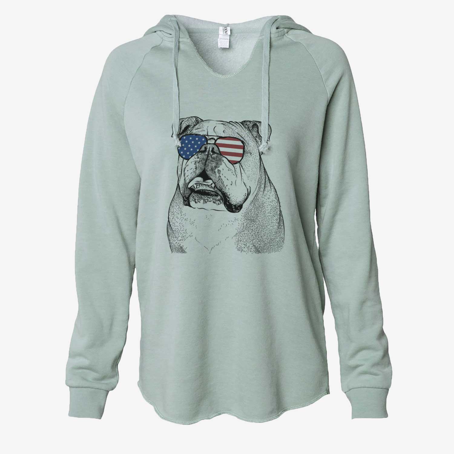 USA Piggy the English Bulldog - Cali Wave Hooded Sweatshirt