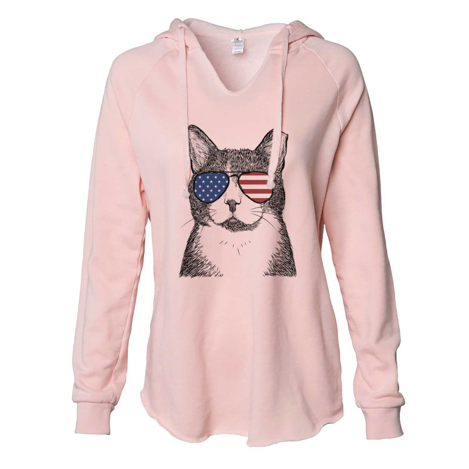 USA Pinky the Tuxedo Cat - Cali Wave Hooded Sweatshirt