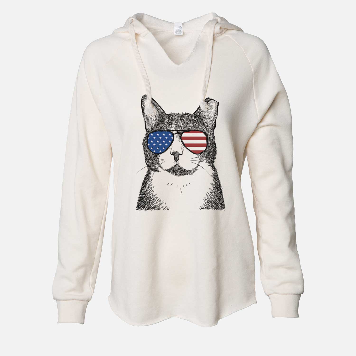 USA Pinky the Tuxedo Cat - Cali Wave Hooded Sweatshirt