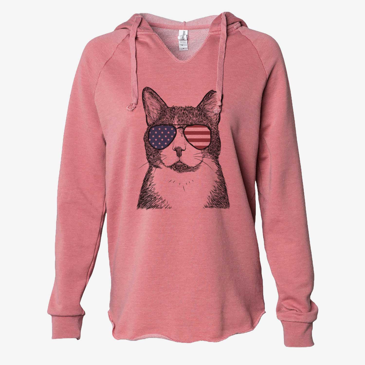 USA Pinky the Tuxedo Cat - Cali Wave Hooded Sweatshirt