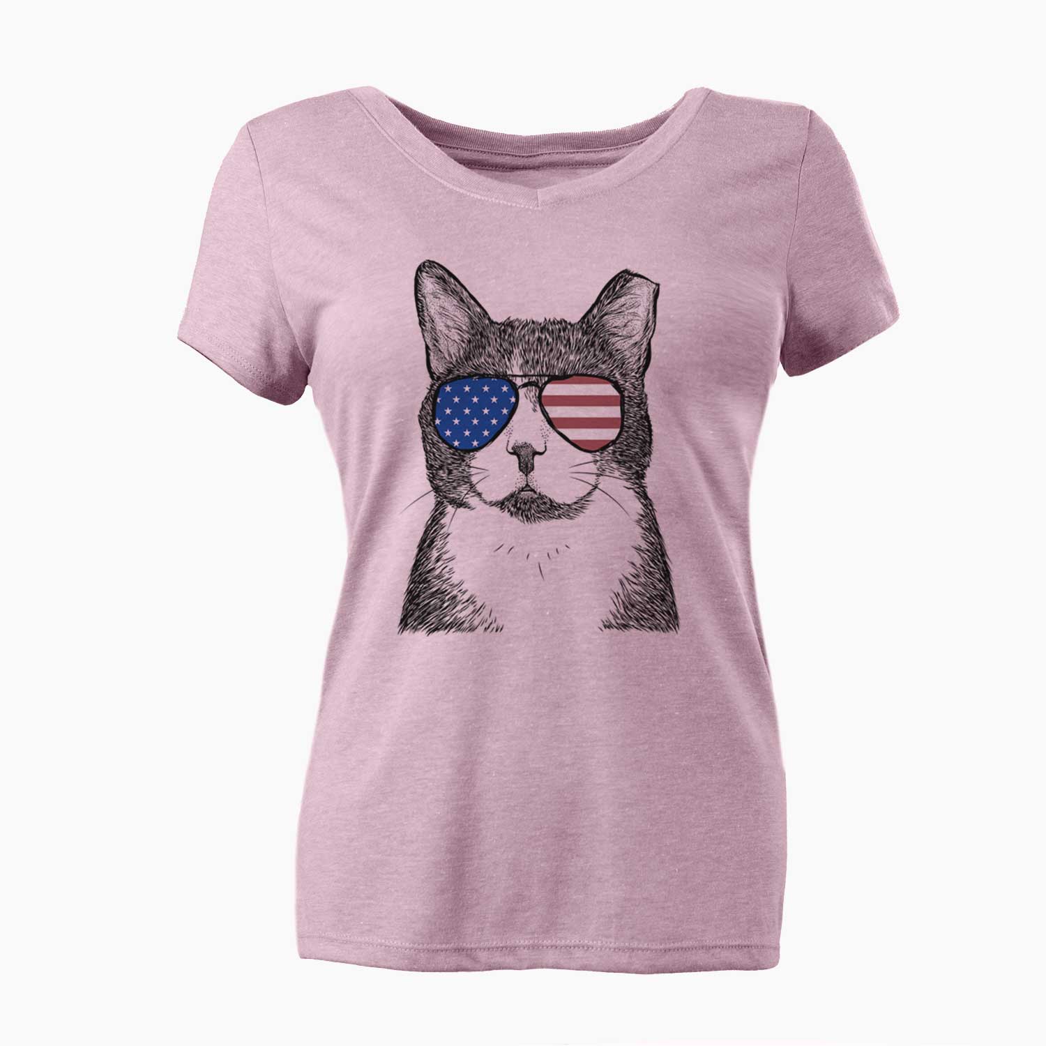 USA Pinky the Tuxedo Cat - Women's Perfect V-neck Shirt