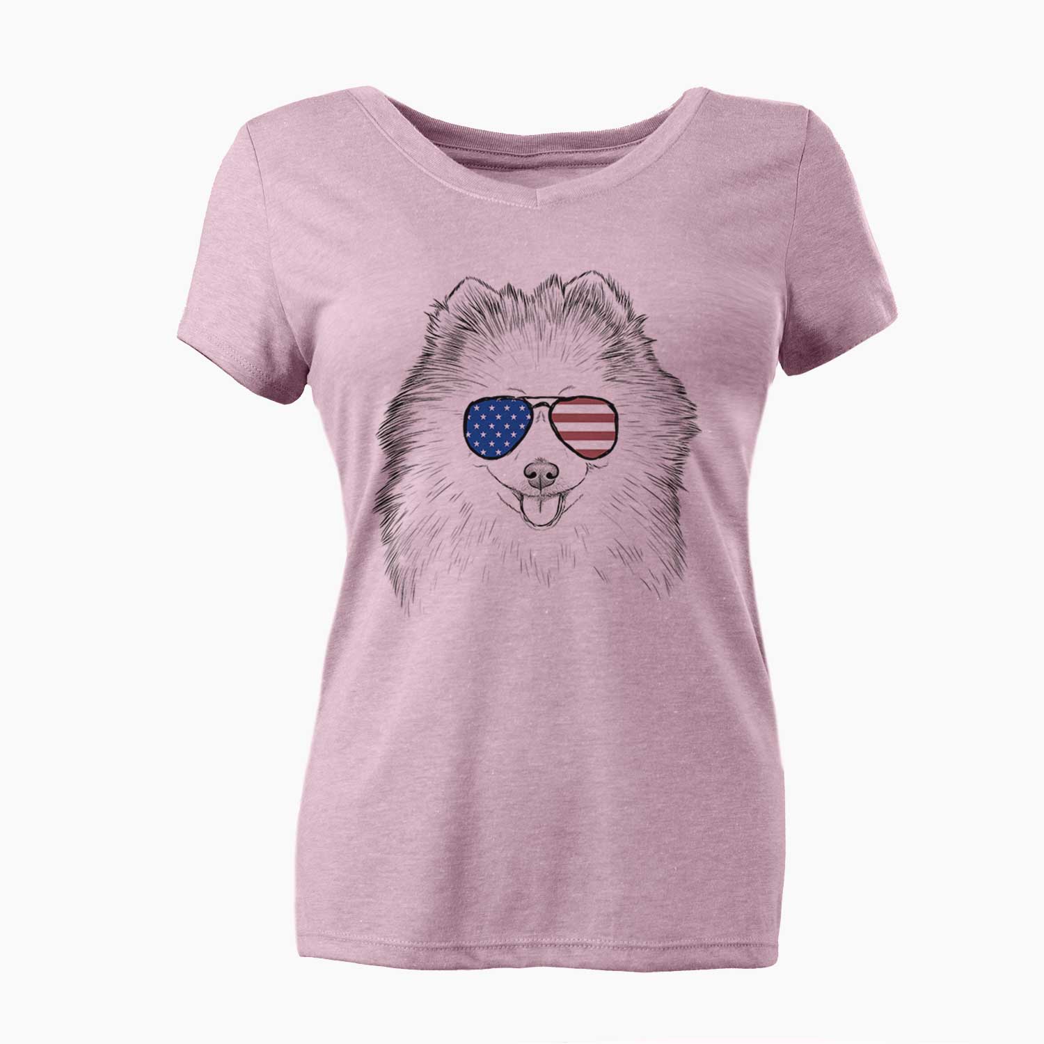 USA Piper Jo the Pomeranian - Women's Perfect V-neck Shirt