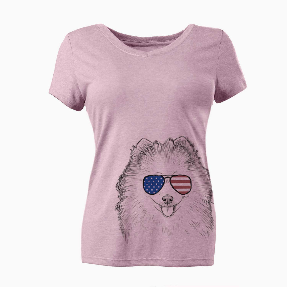 USA Piper Jo the Pomeranian - Women's Perfect V-neck Shirt