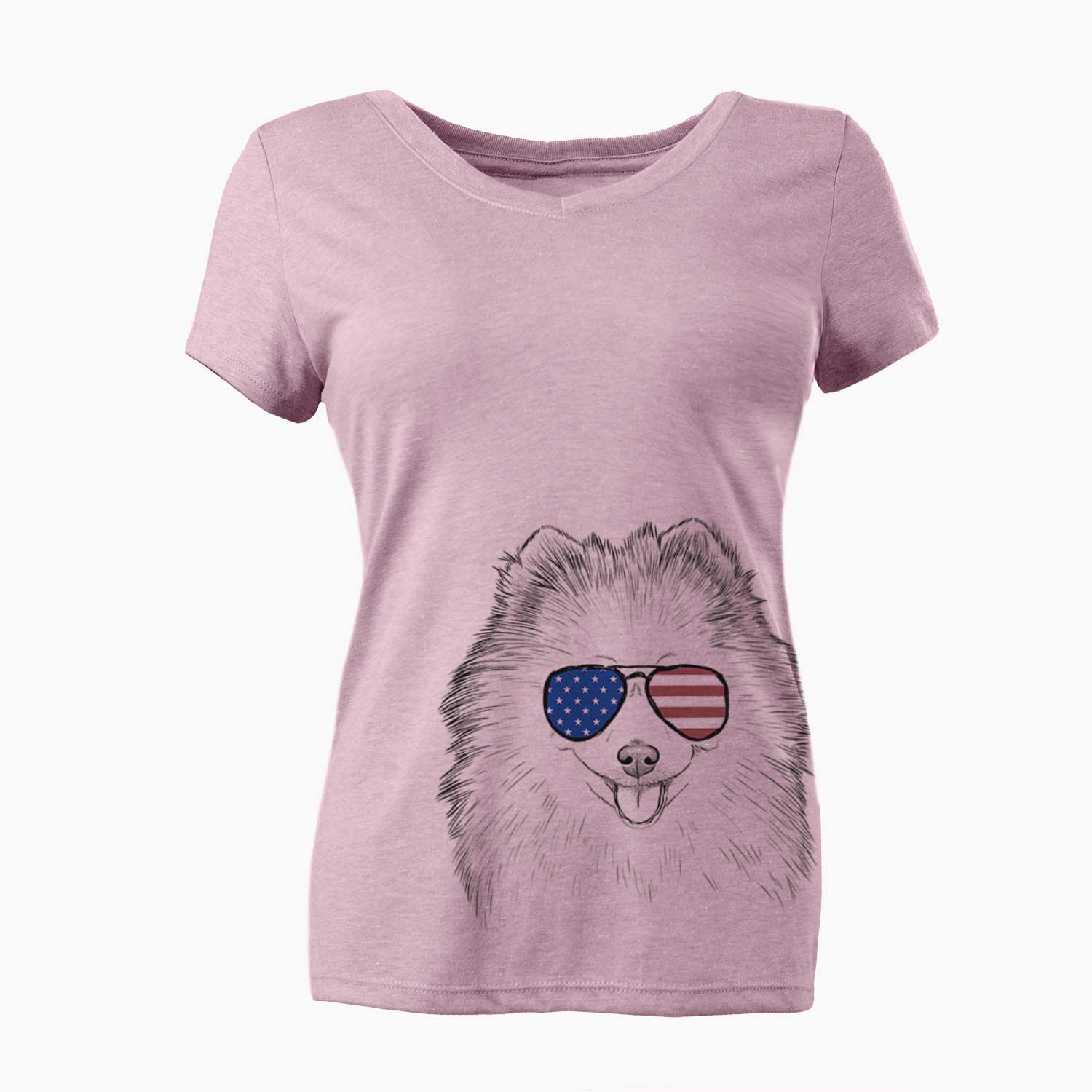 USA Piper Jo the Pomeranian - Women's Perfect V-neck Shirt