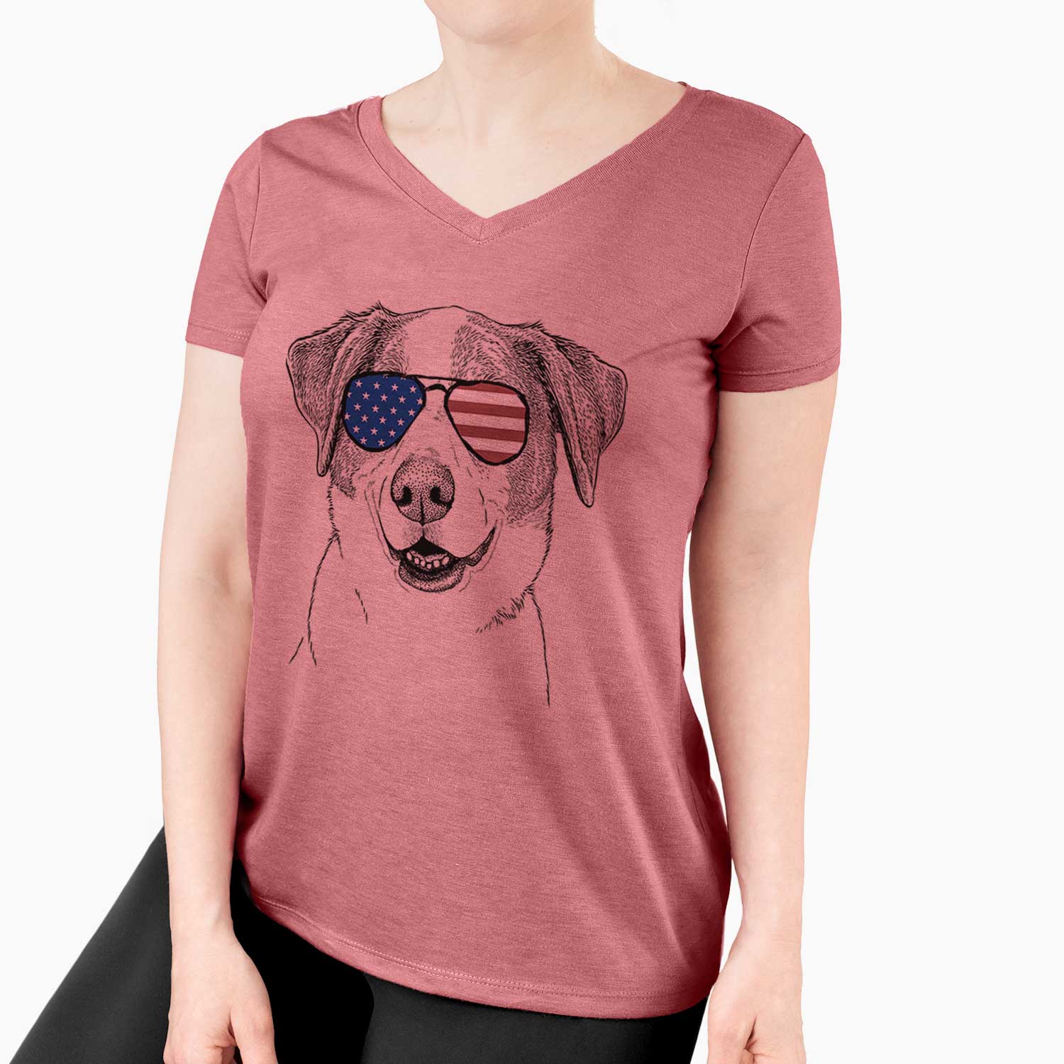 USA Piper Pilot the Hound Mix - Women's Perfect V-neck Shirt