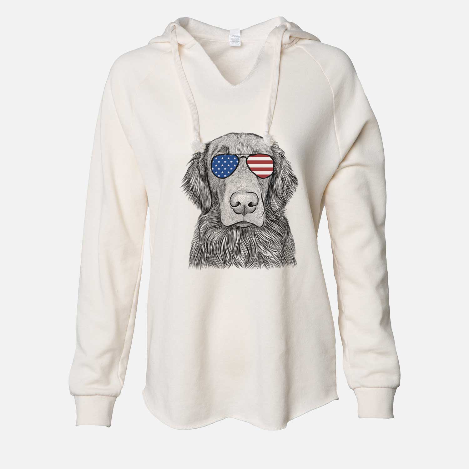 USA Pippin the Flat Coated Retriever - Cali Wave Hooded Sweatshirt