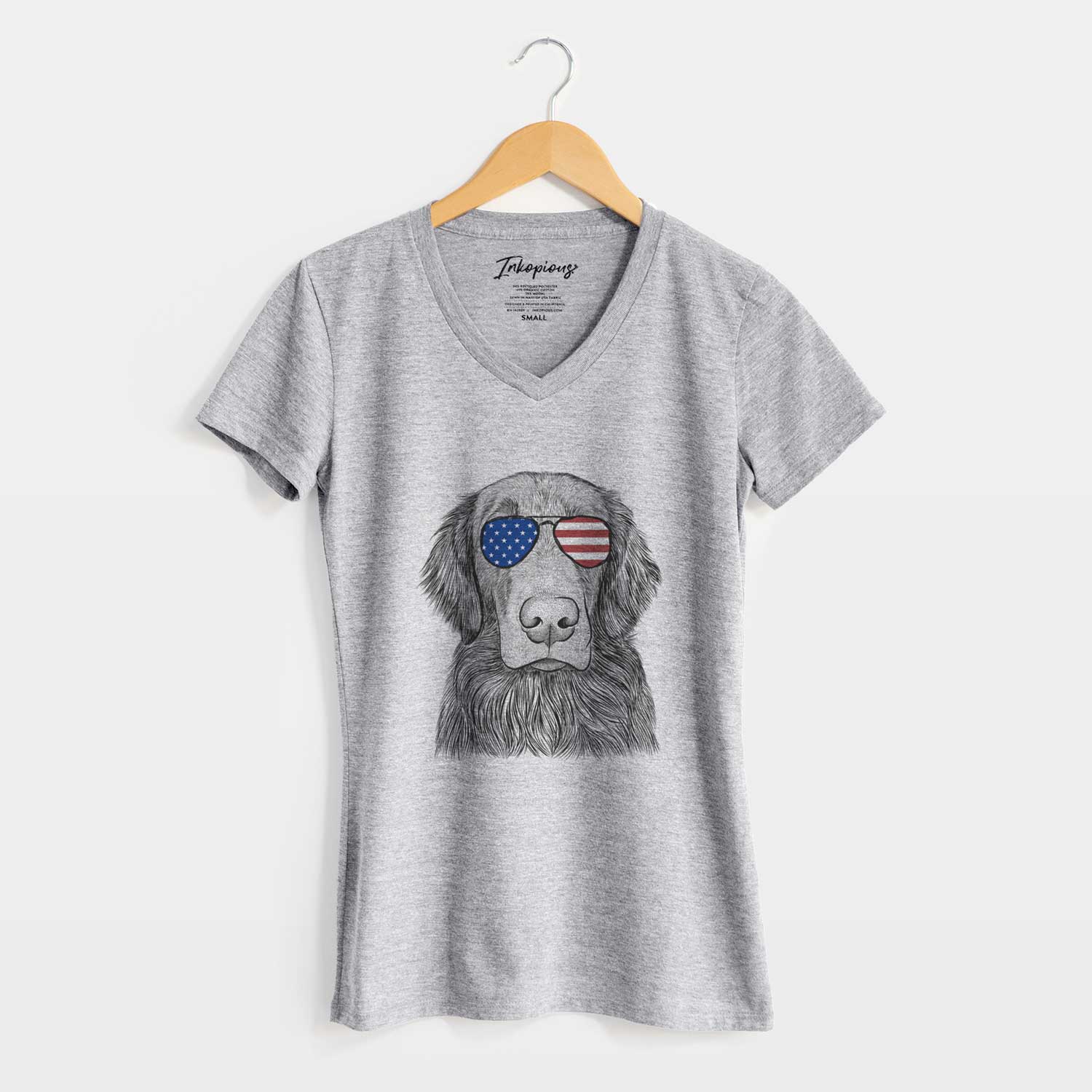 USA Pippin the Flat Coated Retriever - Women's Perfect V-neck Shirt