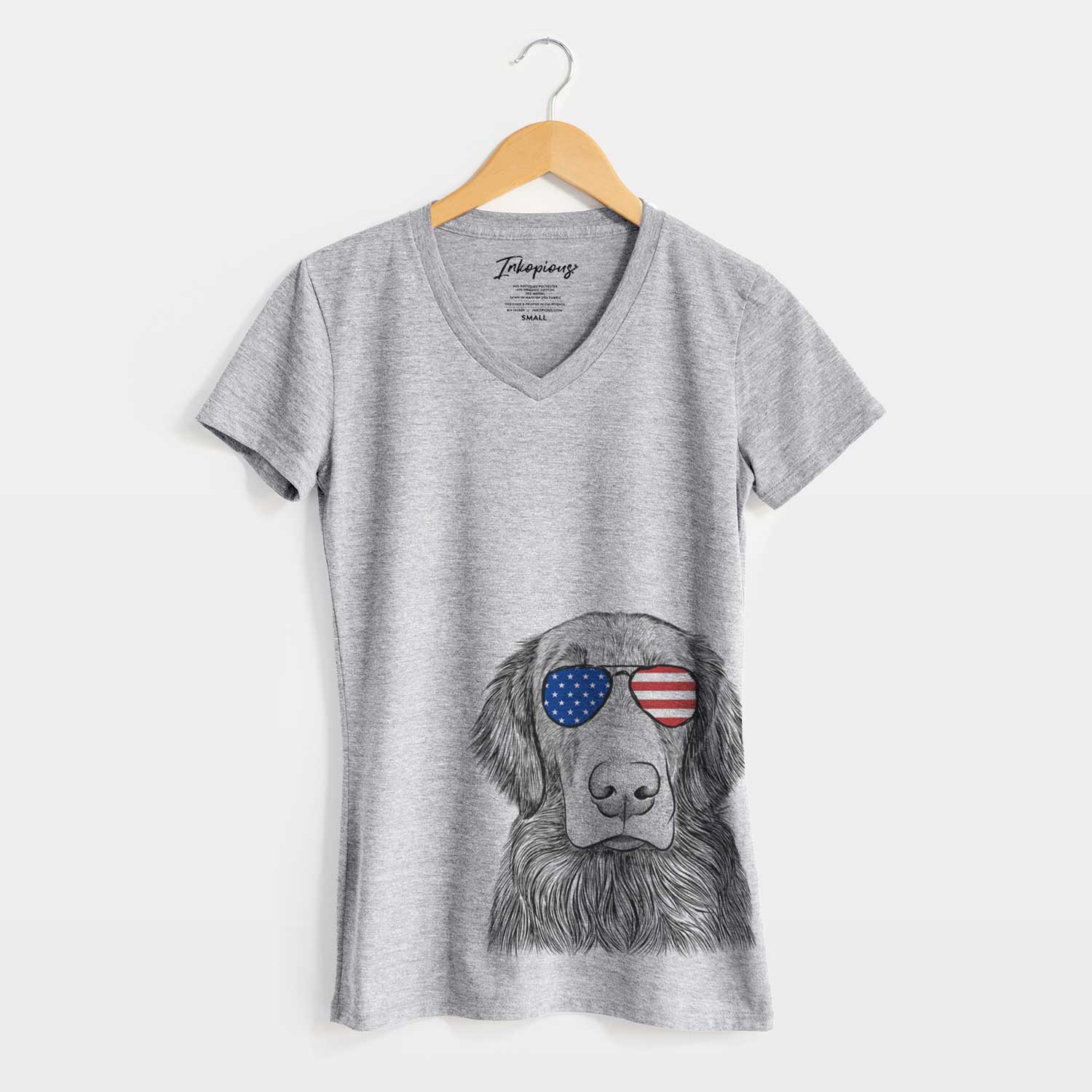 USA Pippin the Flat Coated Retriever - Women's Perfect V-neck Shirt