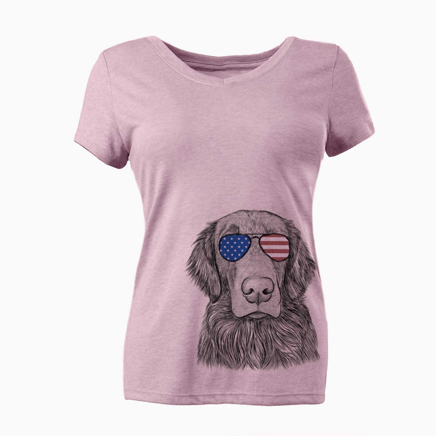 USA Pippin the Flat Coated Retriever - Women's Perfect V-neck Shirt