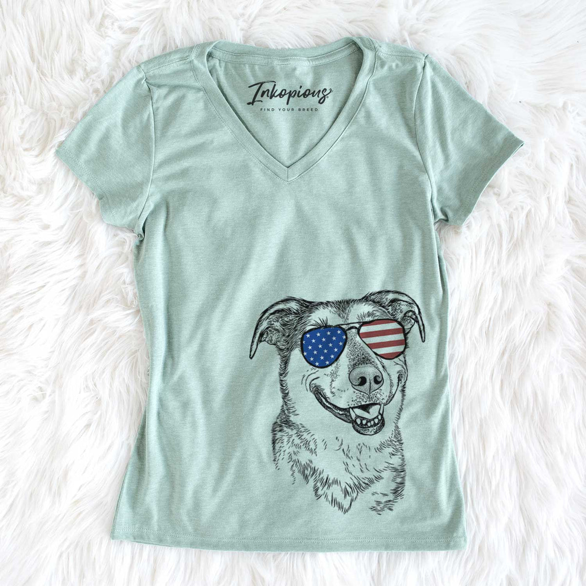 USA Pippin the Shepherd Mix - Women's Perfect V-neck Shirt