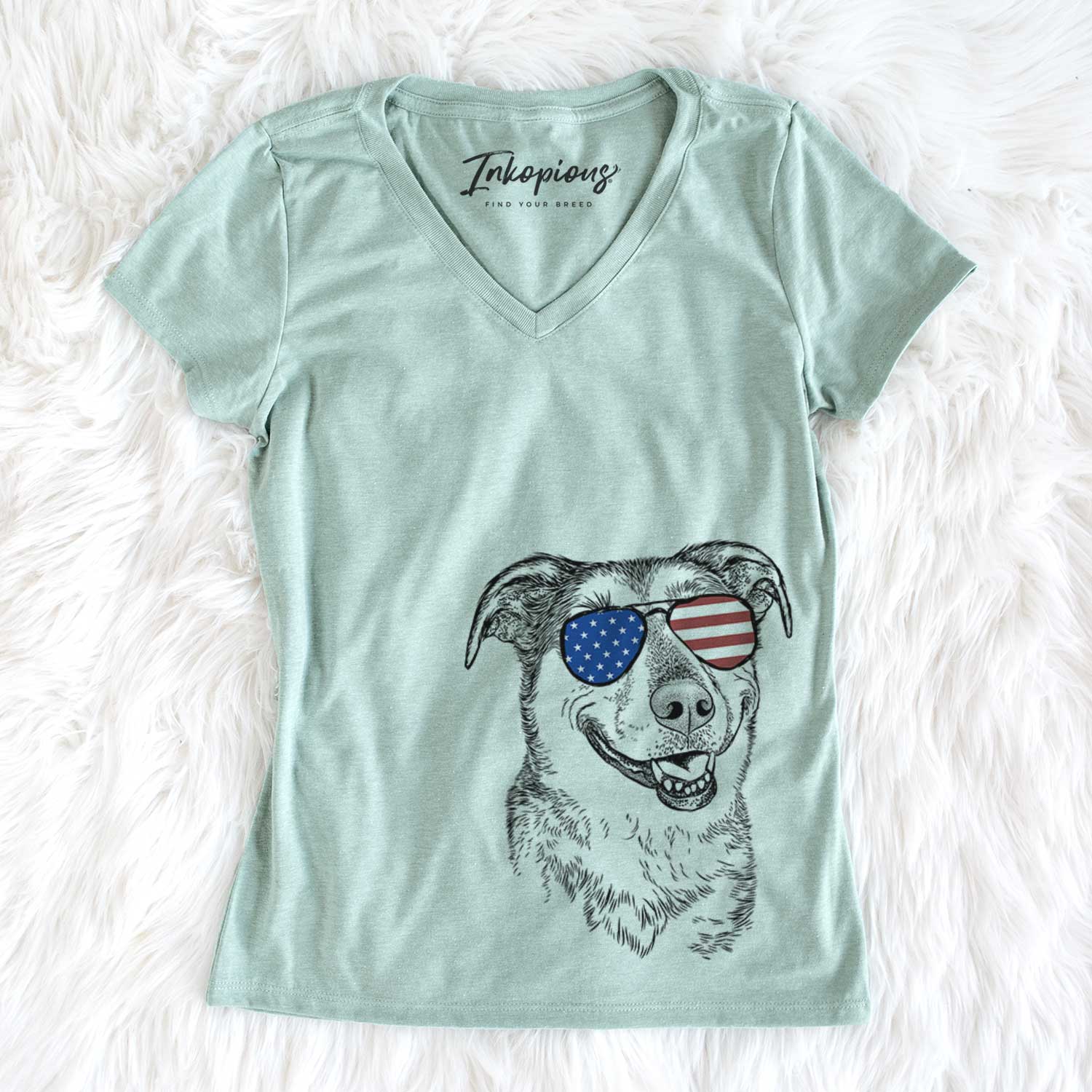 USA Pippin the Shepherd Mix - Women's Perfect V-neck Shirt