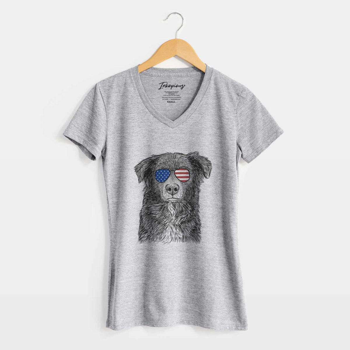 USA Pixel the Australian Shepherd - Women&#39;s Perfect V-neck Shirt