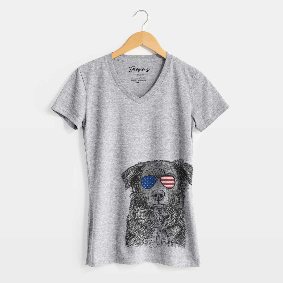 USA Pixel the Australian Shepherd - Women's Perfect V-neck Shirt