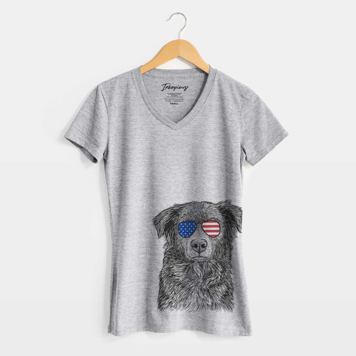 USA Pixel the Australian Shepherd - Women's Perfect V-neck Shirt