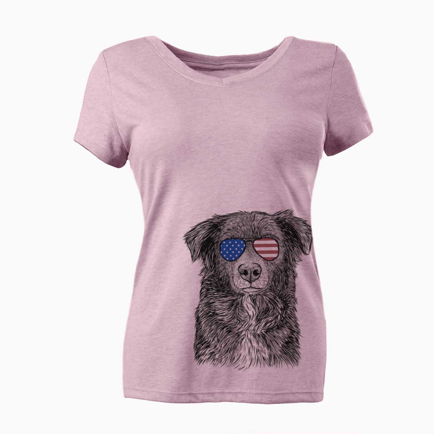 USA Pixel the Australian Shepherd - Women's Perfect V-neck Shirt