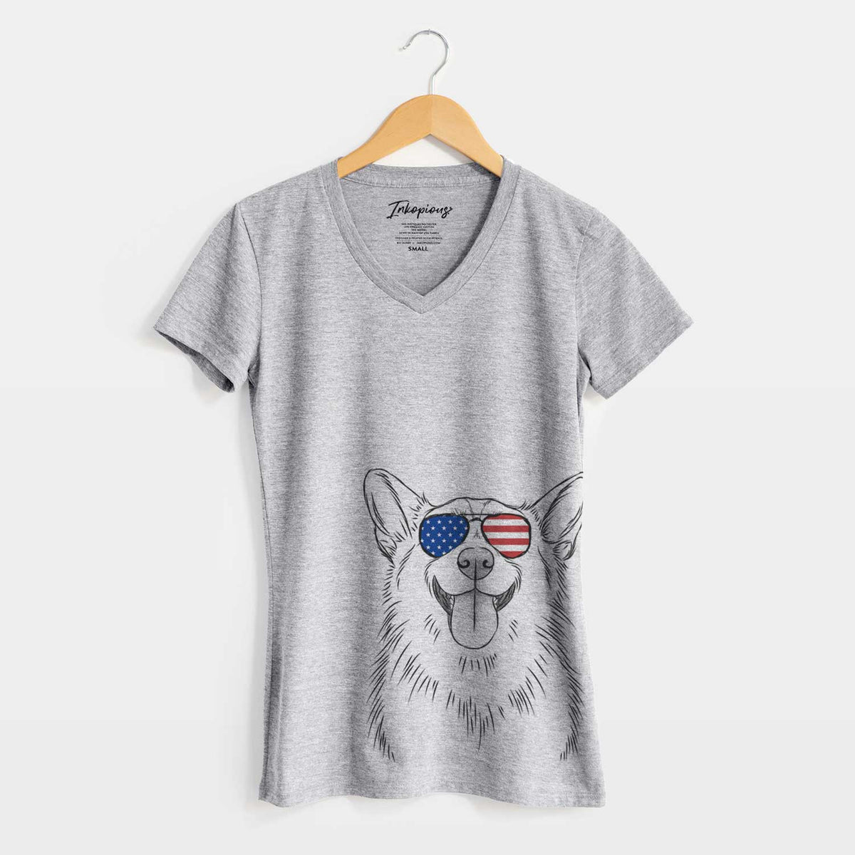 USA Porter the Pembroke Welsh Corgi - Women's Perfect V-neck Shirt