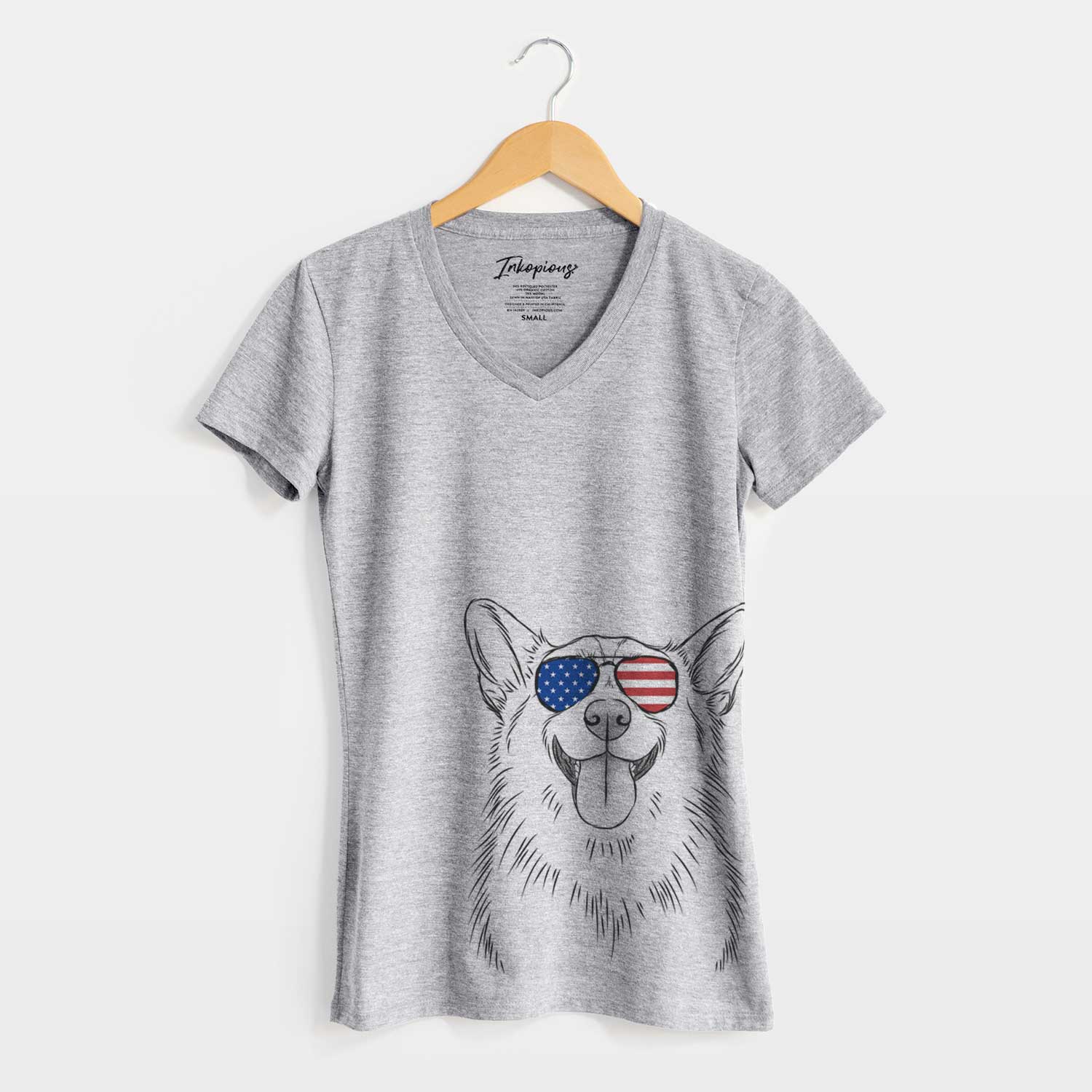 USA Porter the Pembroke Welsh Corgi - Women's Perfect V-neck Shirt