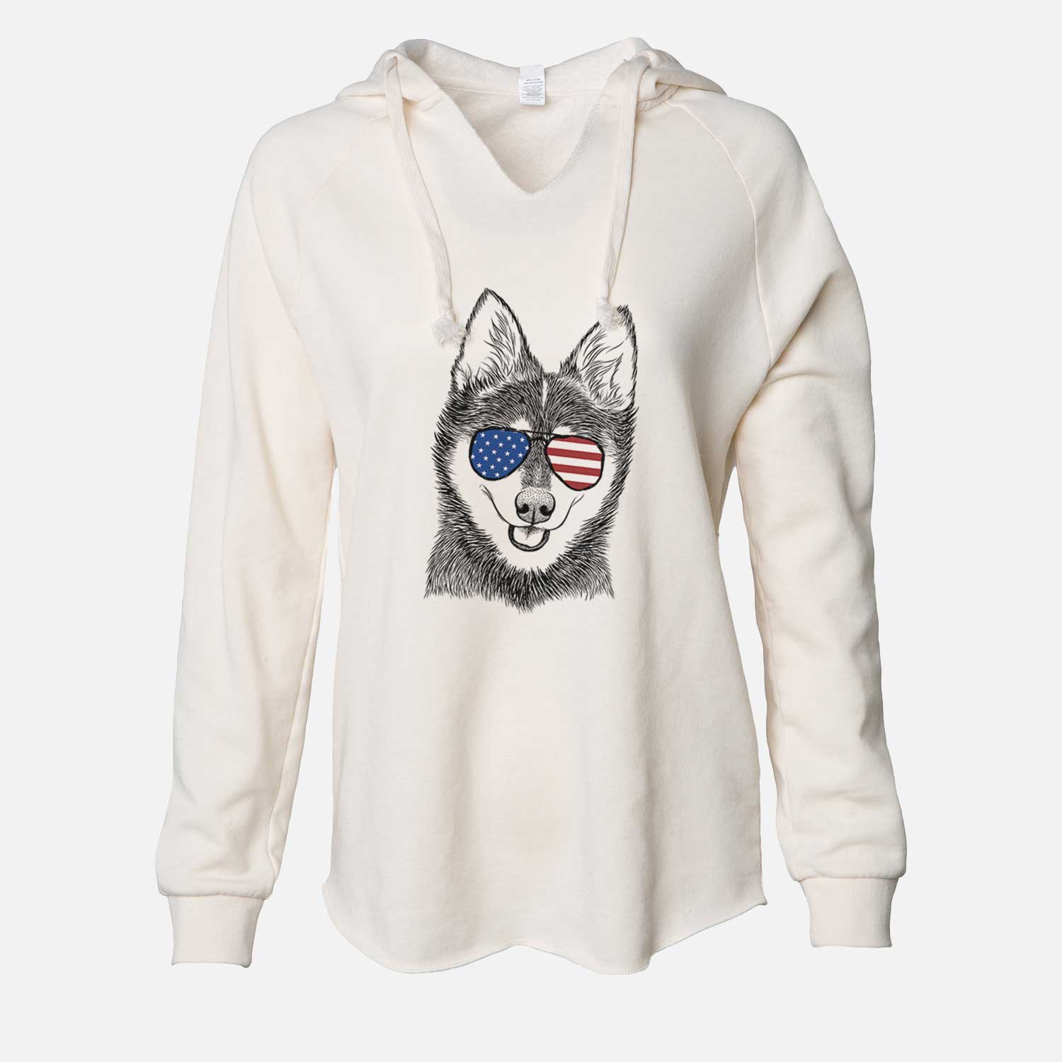 USA Posey the Alaskan Klee Kai - Cali Wave Hooded Sweatshirt