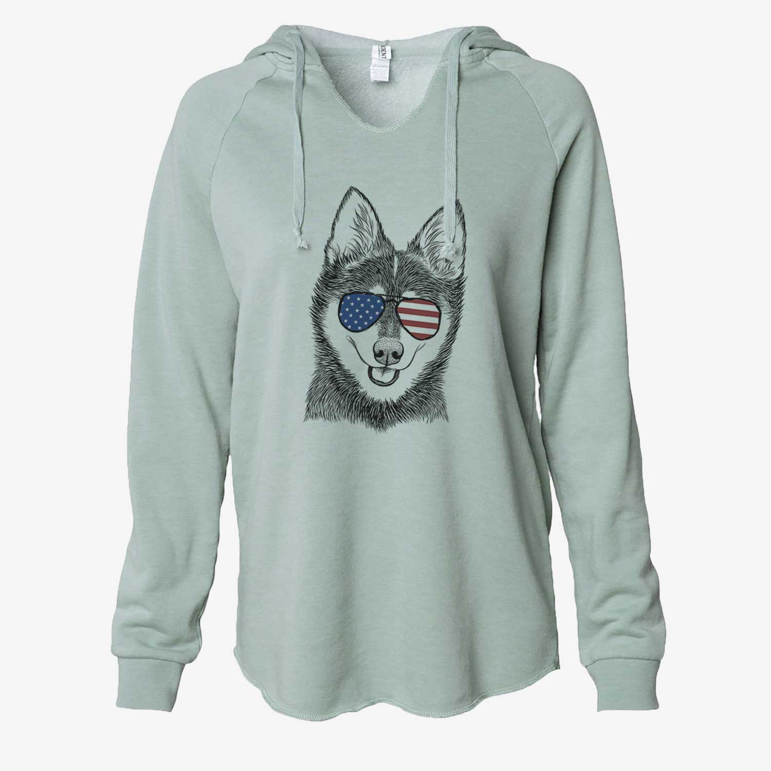 USA Posey the Alaskan Klee Kai - Cali Wave Hooded Sweatshirt