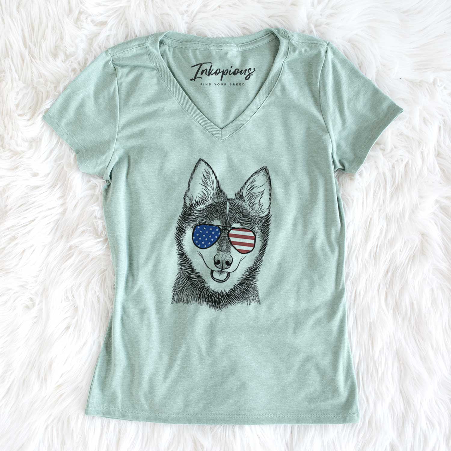 USA Posey the Alaskan Klee Kai - Women's Perfect V-neck Shirt