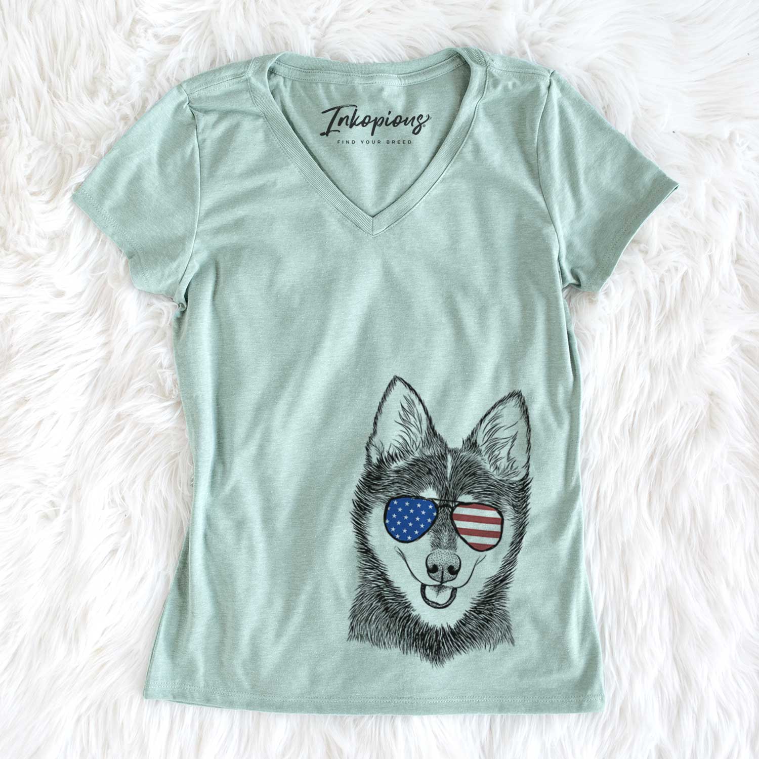 USA Posey the Alaskan Klee Kai - Women's Perfect V-neck Shirt